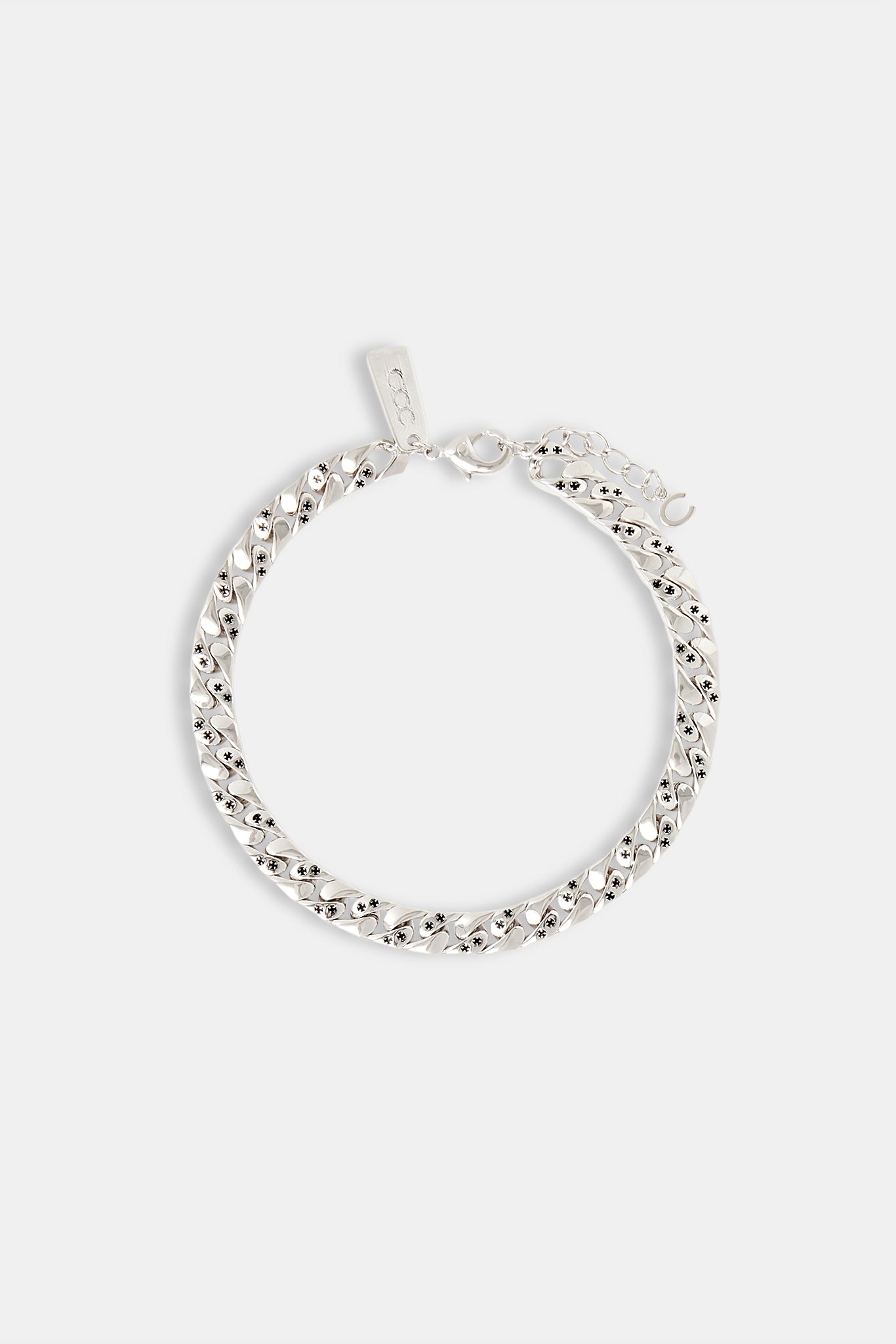 Flaches kubanisches Armband mit Kreuzgravur – 6 mm