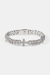 Kubanisches Armband mit Kreuz-Eisverzierung – 8 mm