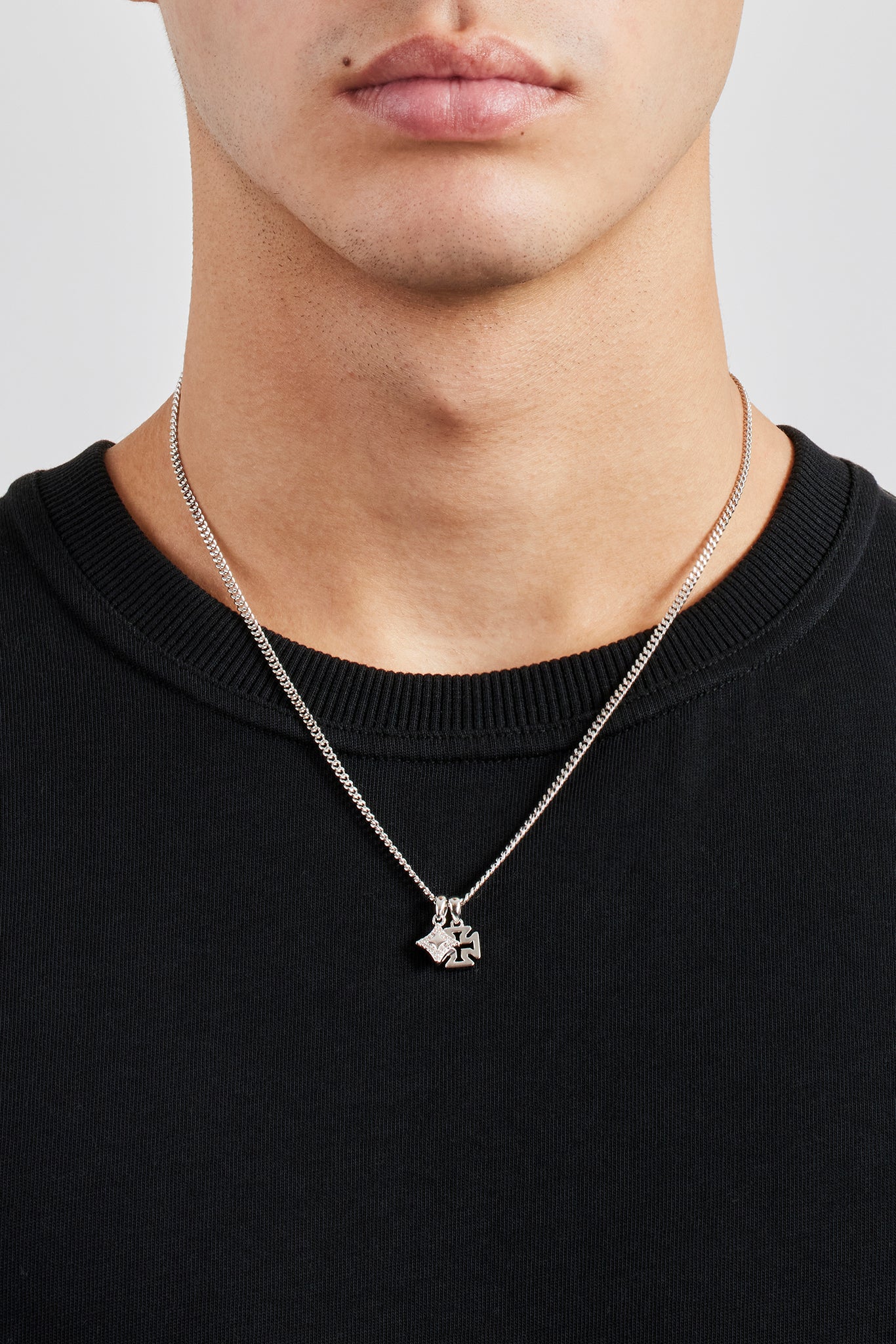 Polierte Stern- und Kreuzkette – 10 mm