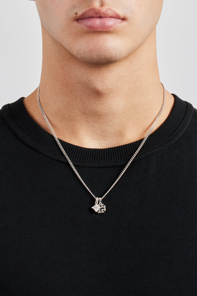 Polierte Stern- und Kreuzkette – 10 mm