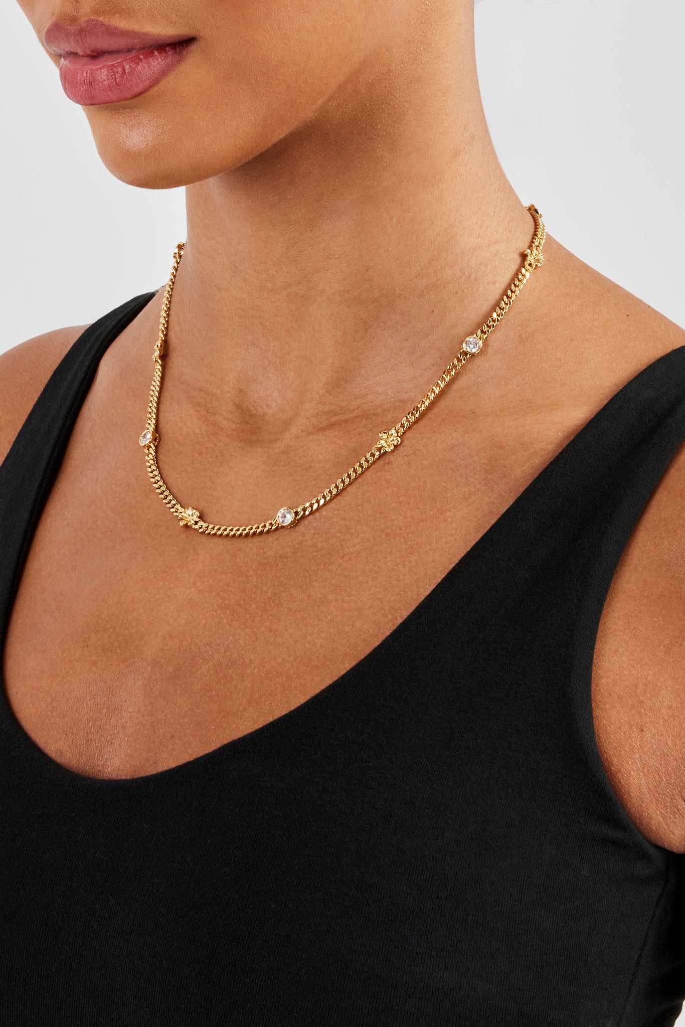 Cuban Flower and Cz Chain - 6mm