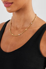 Cuban Flower and Cz Chain - 6mm