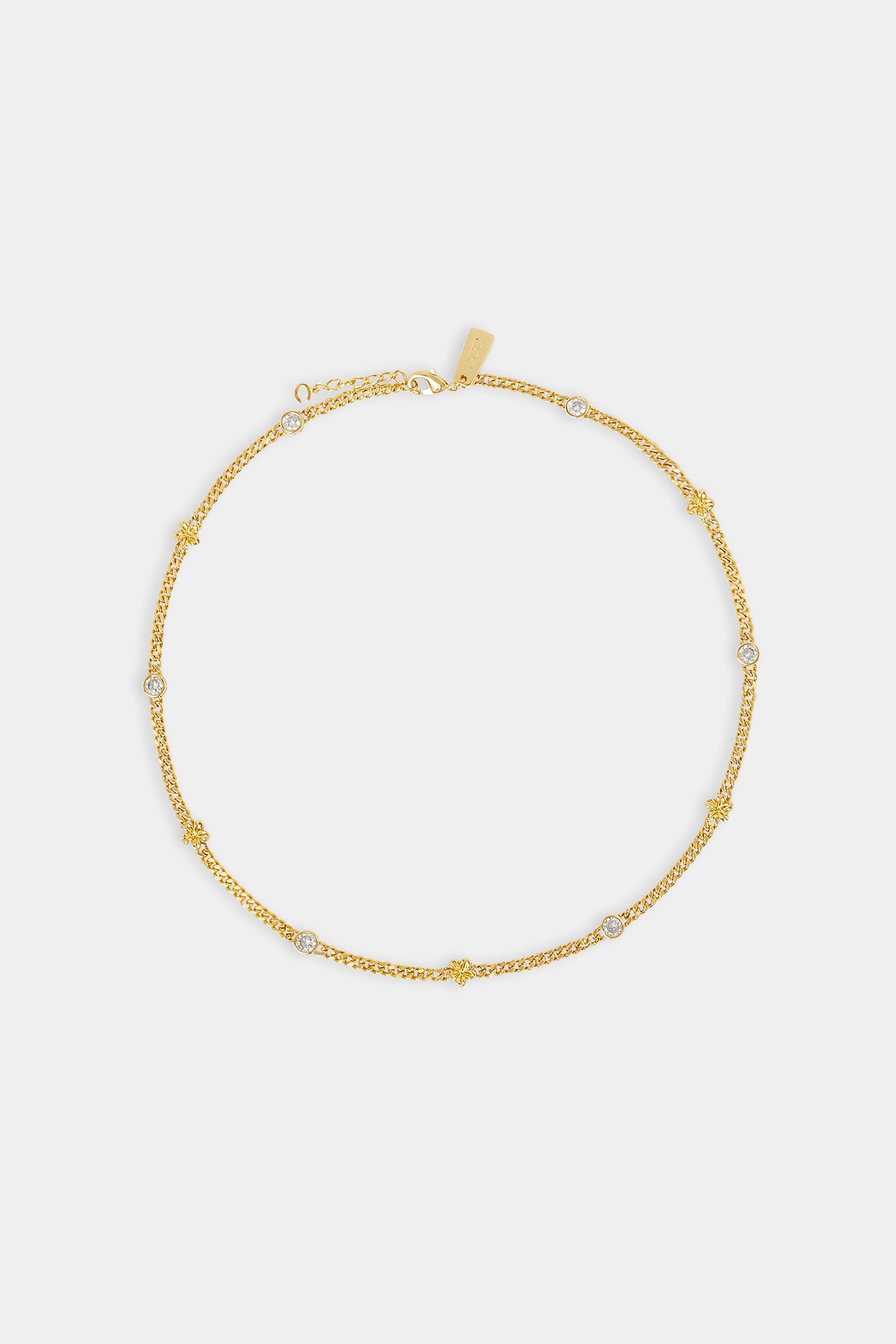 Cuban Flower and Cz Chain - 6mm