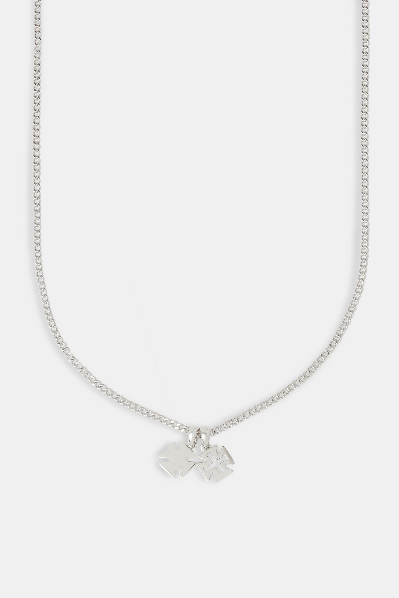 Halskette mit doppelt poliertem Kreuzmotiv – 10 mm