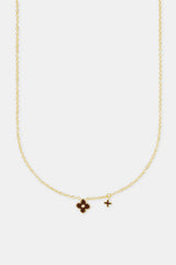 10 mm Emaille-Halskette mit Doppelmotiv – Schokolade