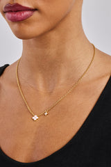 10 mm Emaille-Halskette mit Doppelmotiv – Rosa