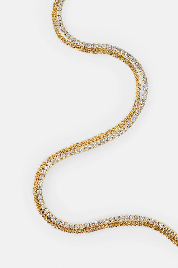 Double Layer Micro Tennis & Cuban Chain - 2.5mm