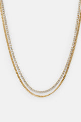 Double Layer Micro Tennis & Cuban Chain - 2.5mm