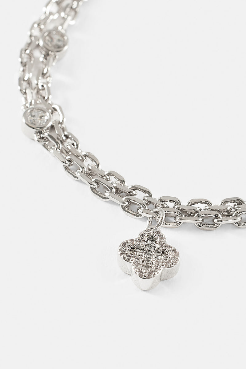 Doppellagiges Rolo-Armband mit Eis- und Motivmotiv – 10 mm