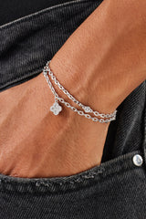 Doppellagiges Rolo-Armband mit Eis- und Motivmotiv – 10 mm