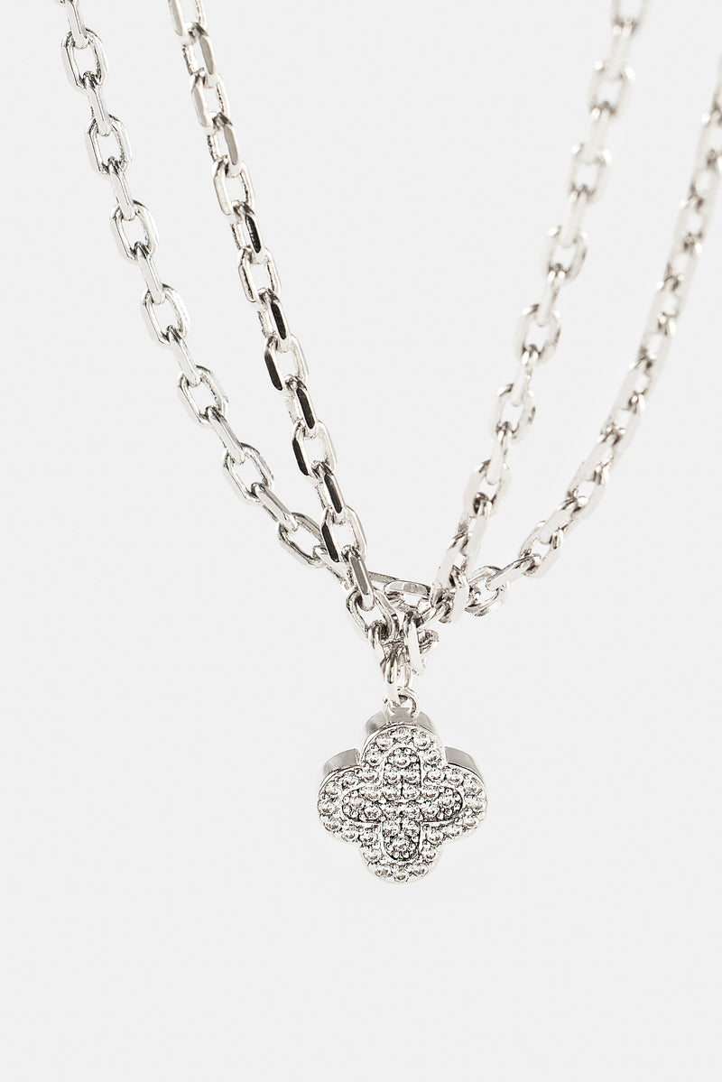 Double Layer Iced & Motif Rolo Necklace - 15mm