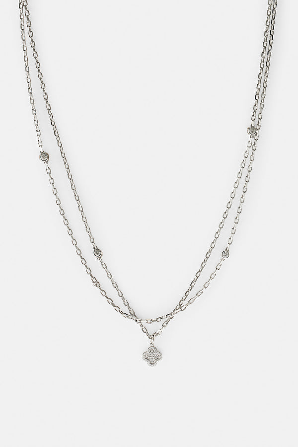 Doppellagige Rolo-Halskette mit Eis- und Motivmotiv – 15 mm