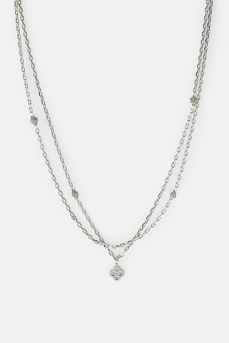 Double Layer Iced & Motif Rolo Necklace - 15mm