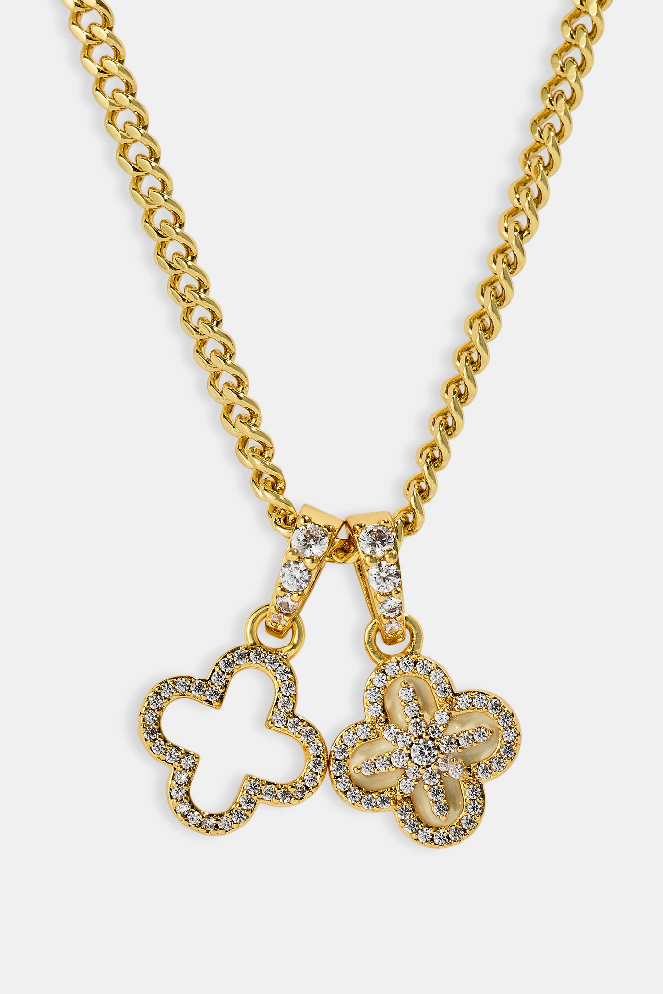 Halskette mit Doppelsternmotiv – 8 mm – Gold