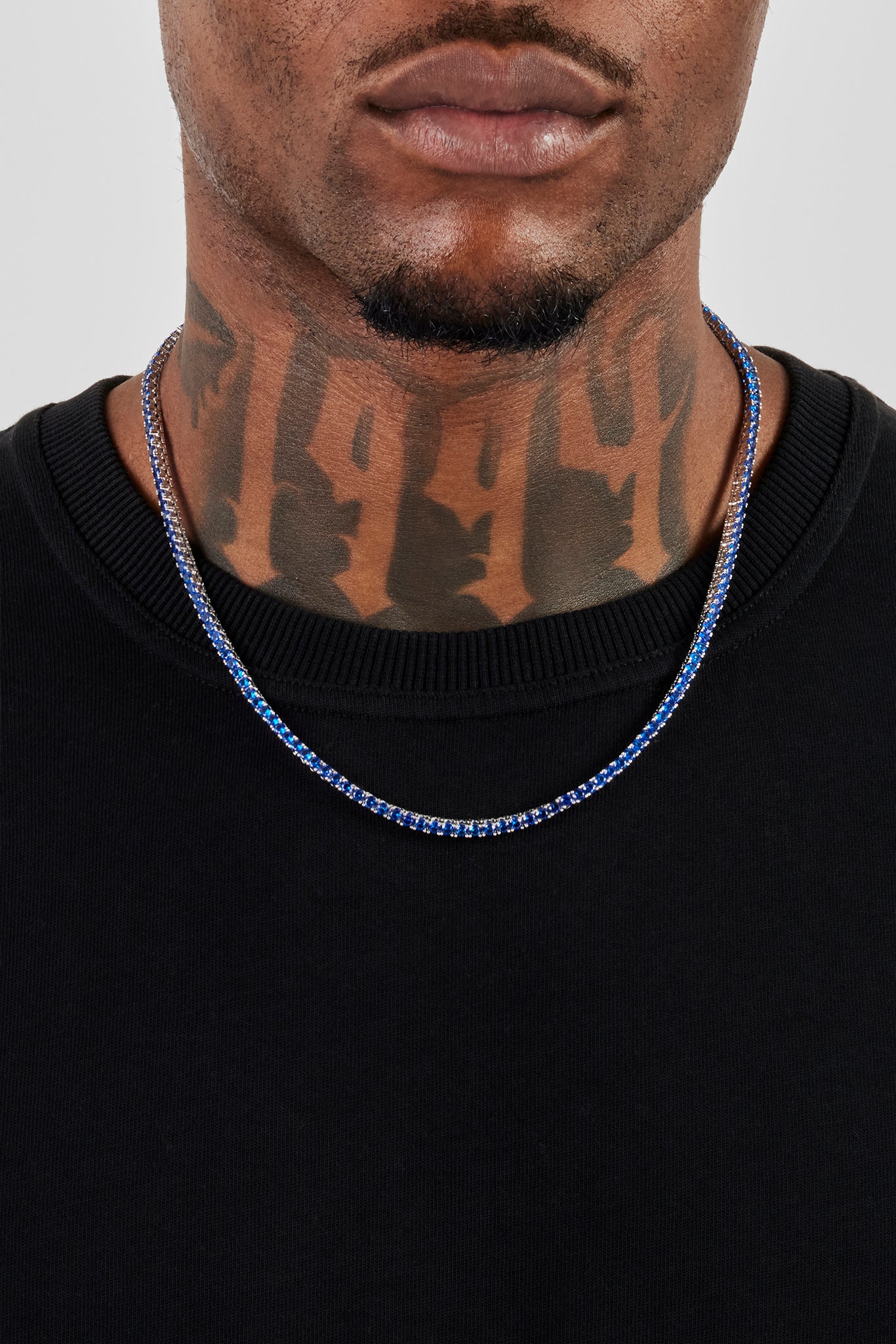 Lucliss 316L ダークブルー テニスネックレス（3mm）50cm Dark Blue Tennis Chain - 3mm | Mens Chains | Shop Tennis Chains at