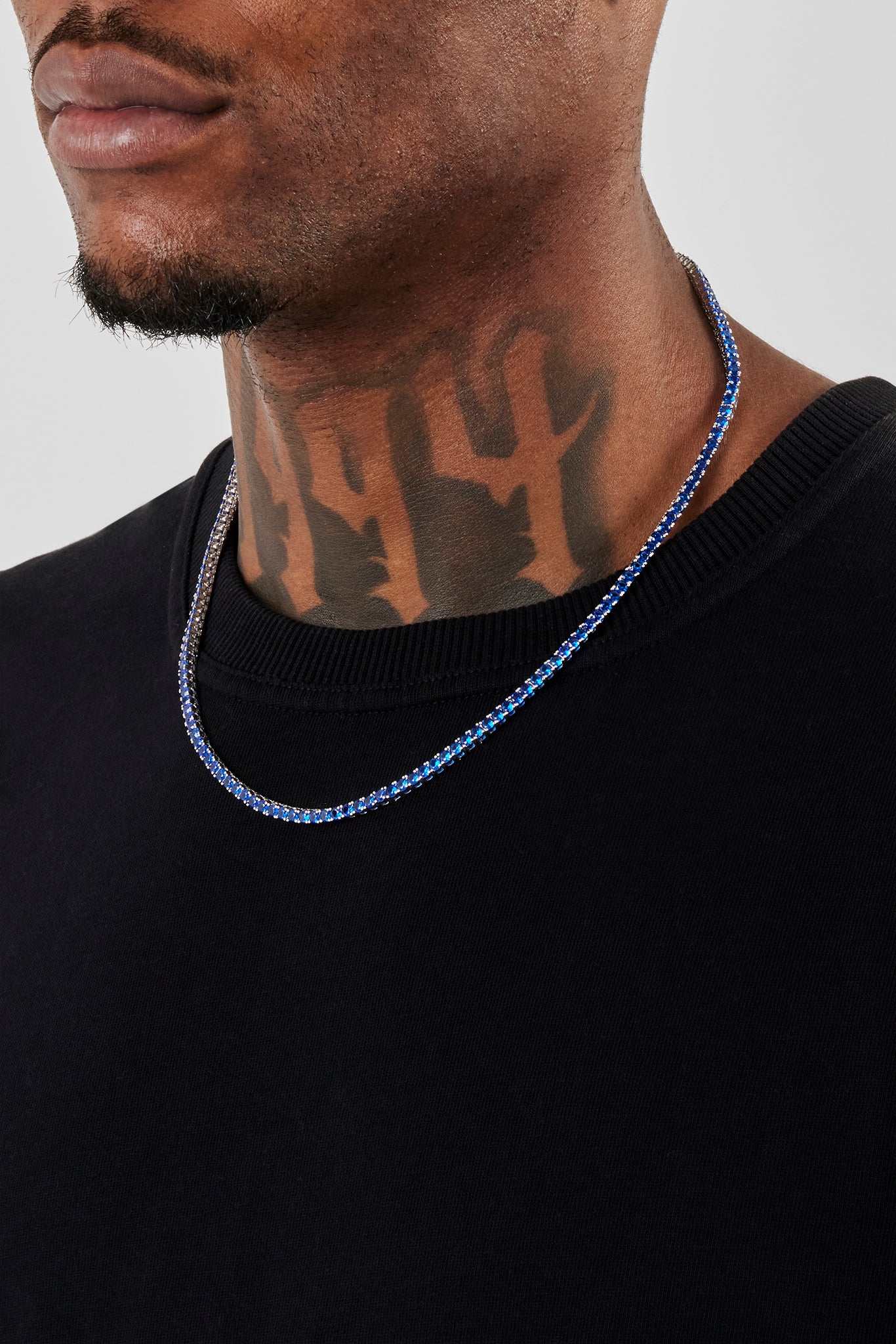 Blue String Chain Dark Blue Tennis Chain - 3mm | Mens Chains | Shop Tennis Chains at ...