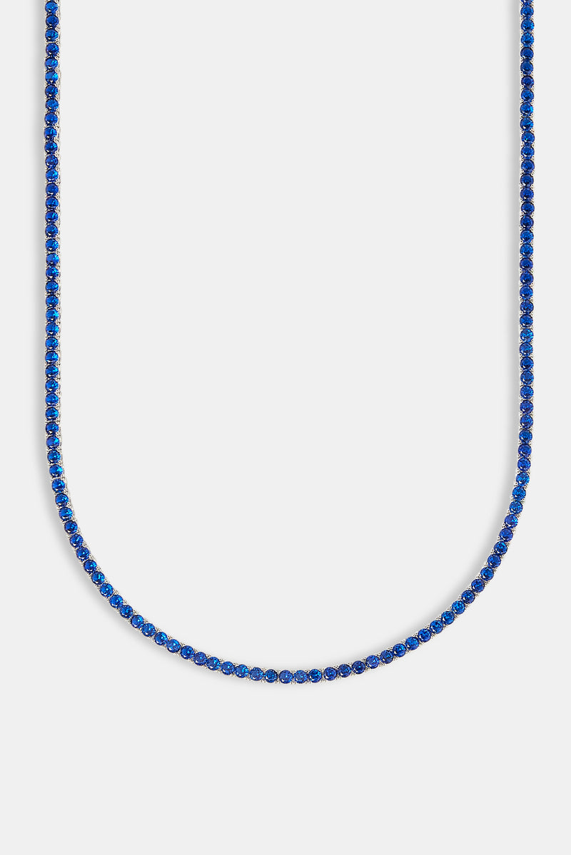 Blue String Chain Dark Blue Tennis Chain - 3mm | Mens Chains | Shop Tennis Chains at ...