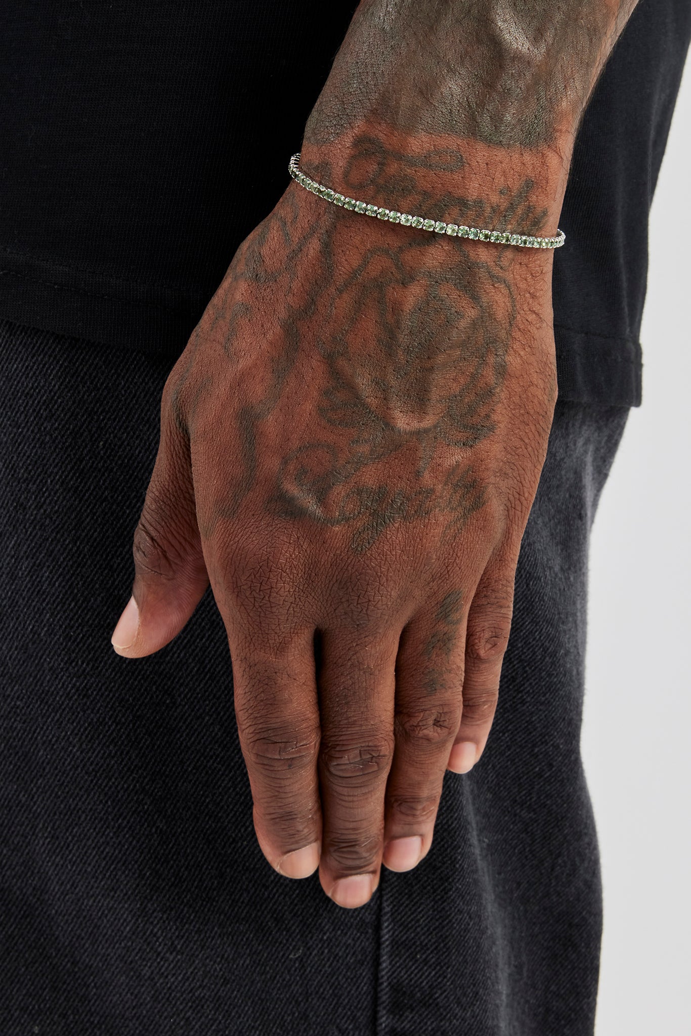 Dunkelgrünes Micro-Tennisarmband – 2,5 mm