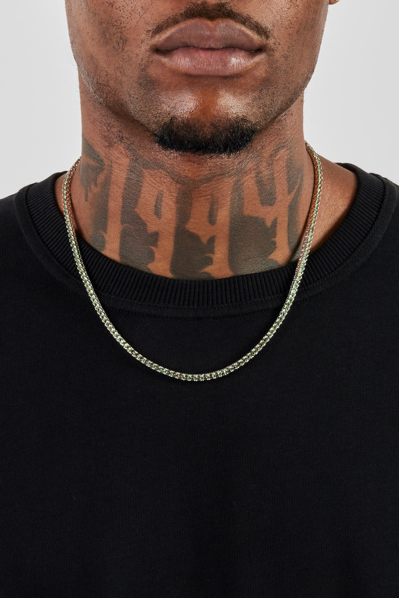 Dunkelgrüne Tenniskette – 3 mm