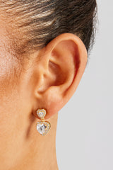 Doppelte Herz-Tropfen-Ohrringe - Gold