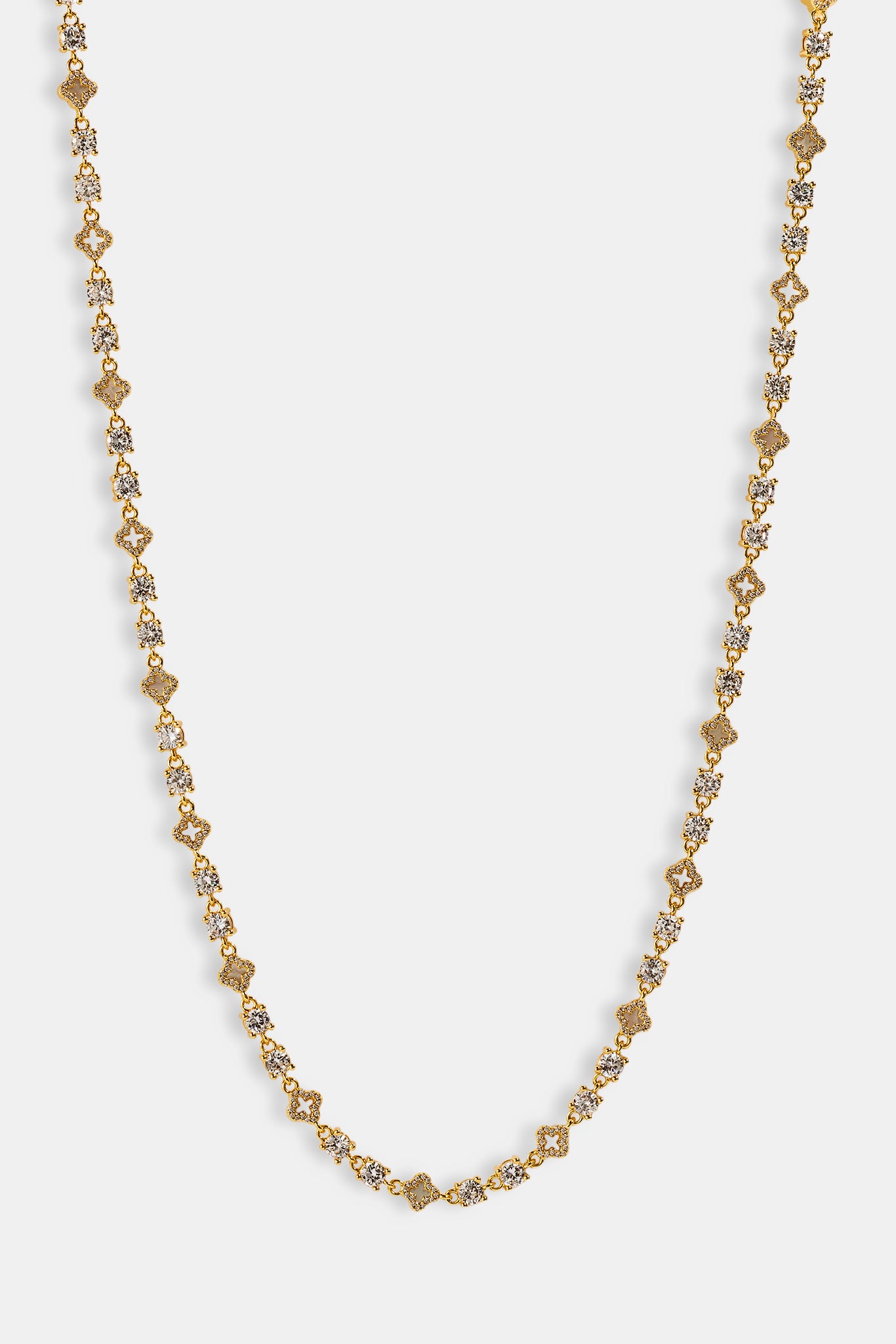 Motif & Circle CZ Multigem Chain - 6mm - Gold