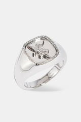 Polished Cherub Signet Ring - 15mm - White