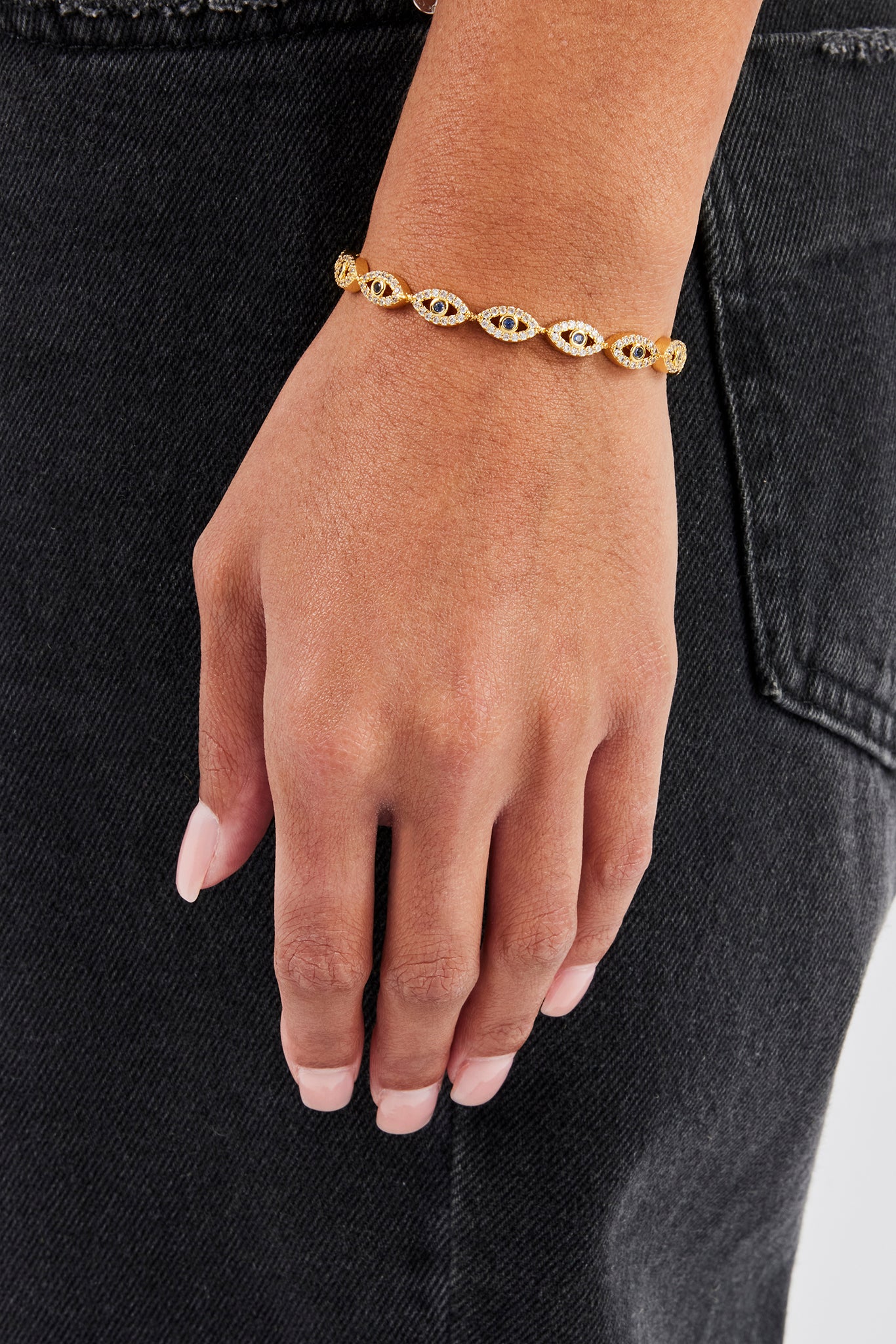 Vereistes Böses Auge Armband - 6mm