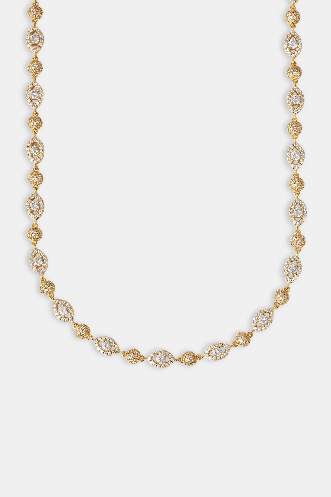 Iced Evil Eye Kette - 8mm - Gold