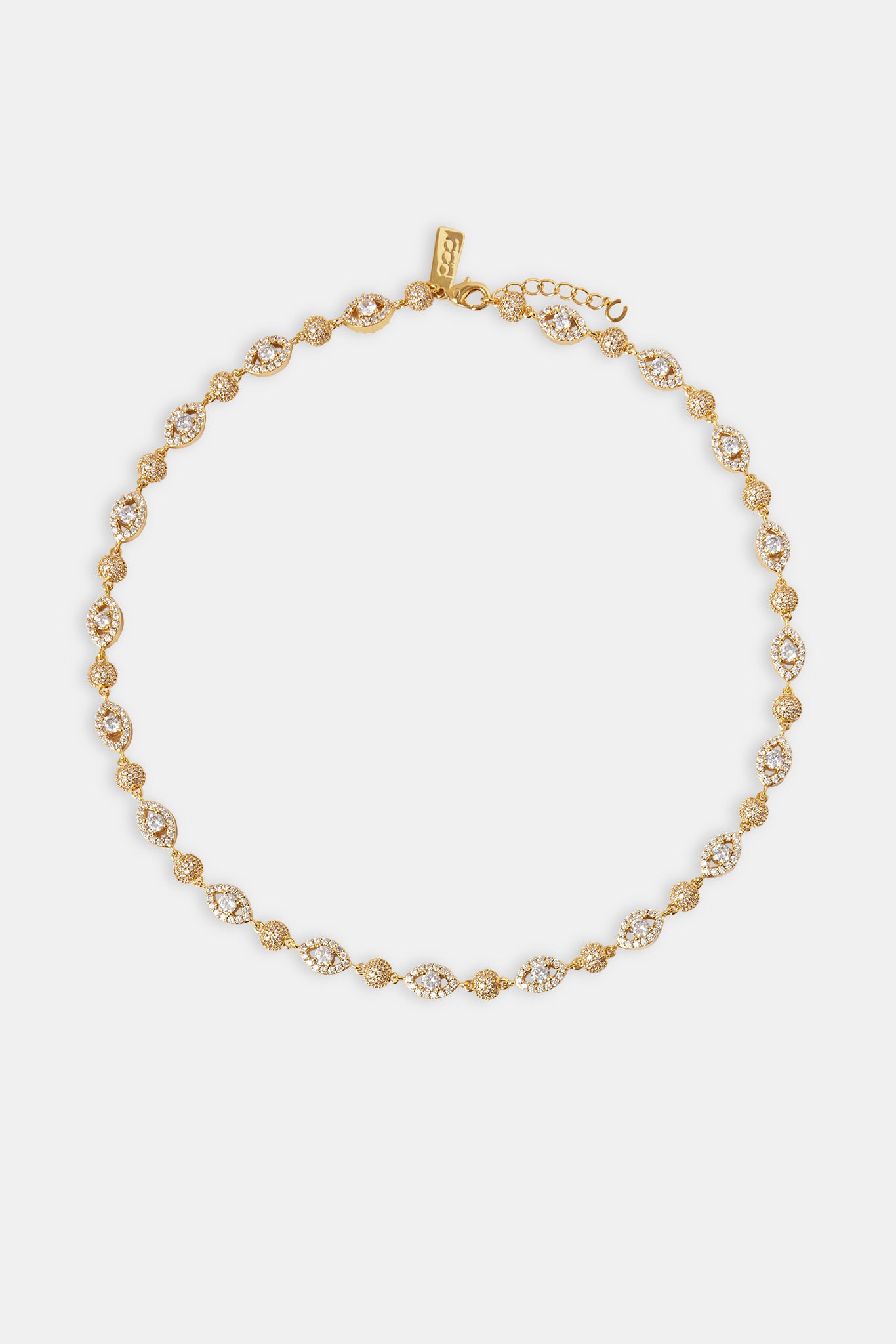 Iced Evil Eye Kette - 8mm - Gold