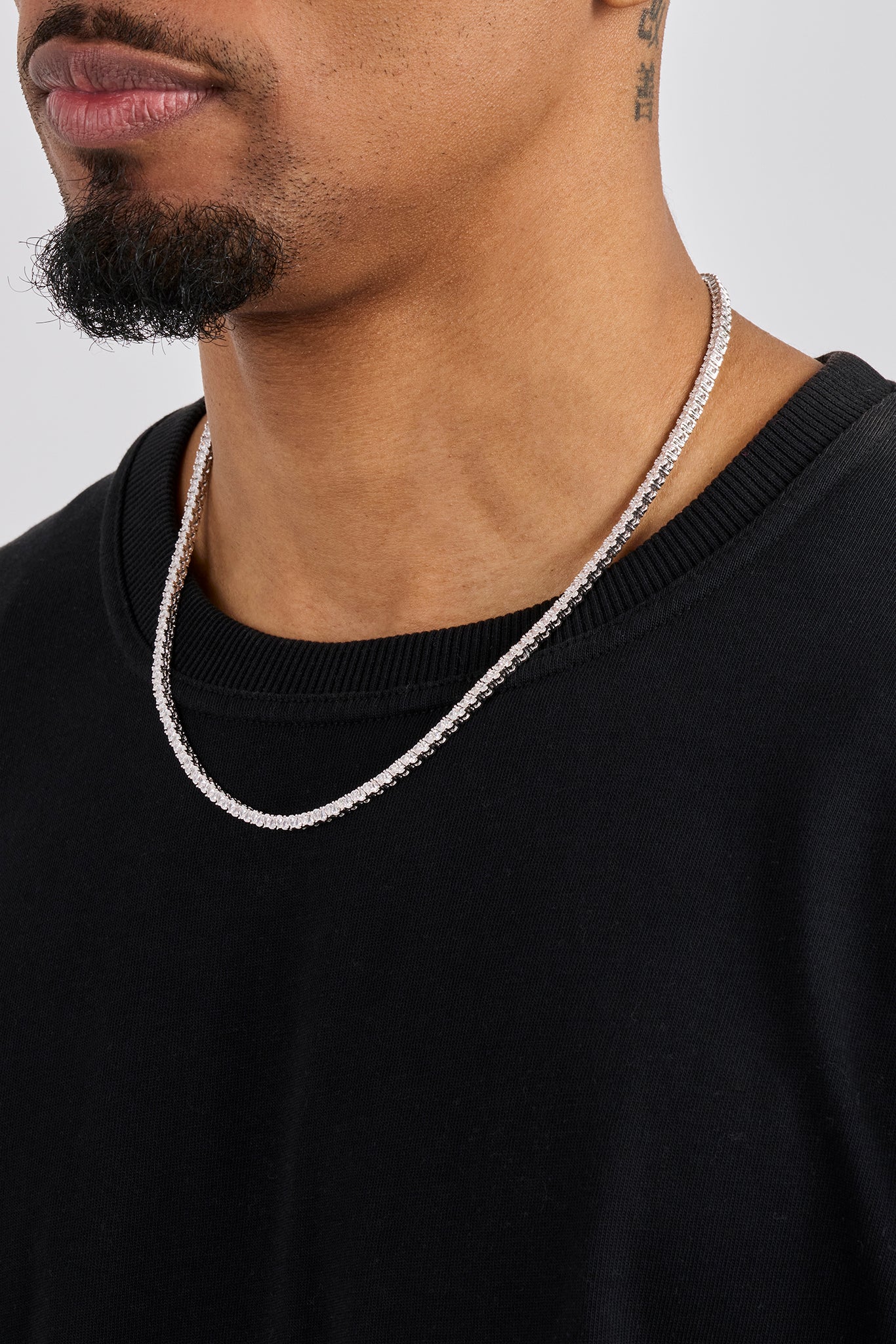 Pear Stone Tennis Chain - 3mm - White