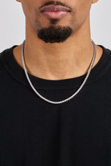 Pear Stone Tennis Chain - 3mm - White