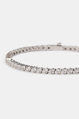 Pear Stone Tennis Bracelet - 3mm - White