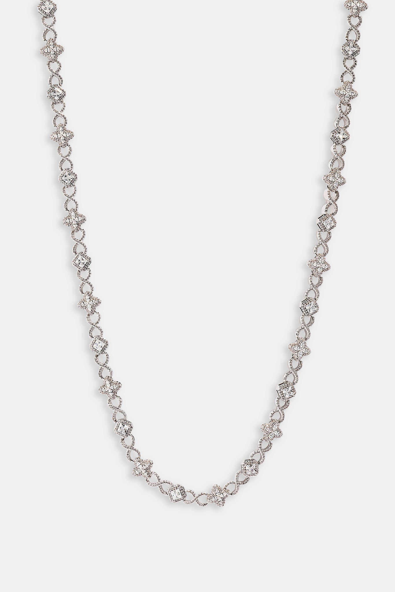 Iced Infinity & Motif Chain - 6mm - White