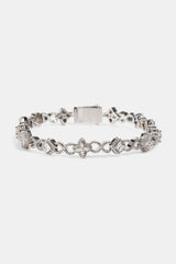 Iced Infinity & Motif Bracelet - 6mm - White