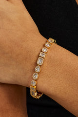 Mixed Shape Cluster Bracelet - 6mm - Gold