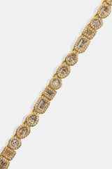 Iced Mixed Shape Cluster Chain - 6mm - Gold