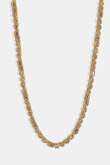 Iced Mixed Shape Cluster Chain - 6mm - Gold