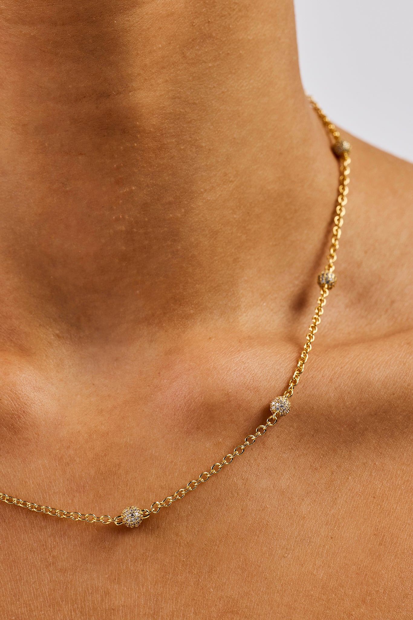 4mm Rolo Chain Iced Ball Rolo Chain - 4mm - Gold | Womens Chains | Shop Ball Chains at ...