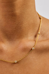 Iced Ball Rolo Chain - 4mm - Gold