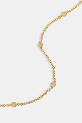 Iced Ball Rolo Chain - 4mm - Gold
