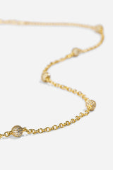 Iced Ball Rolo Chain - 4mm - Gold