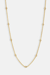 Iced Ball Rolo Chain - 4mm - Gold