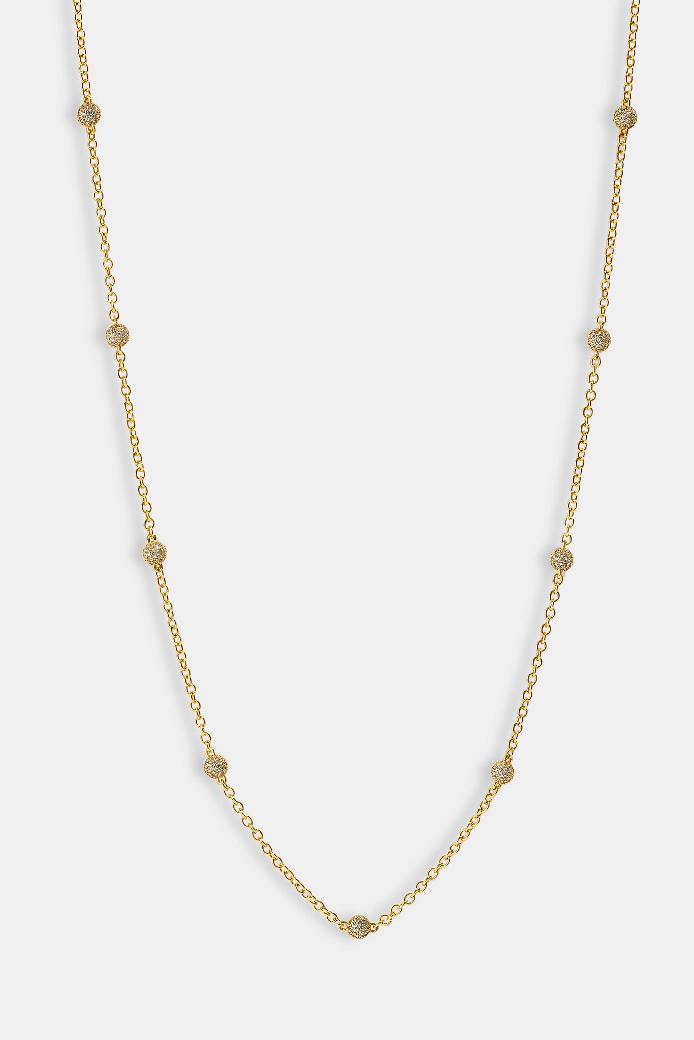 Iced Ball Rolo Chain - 4mm - Gold
