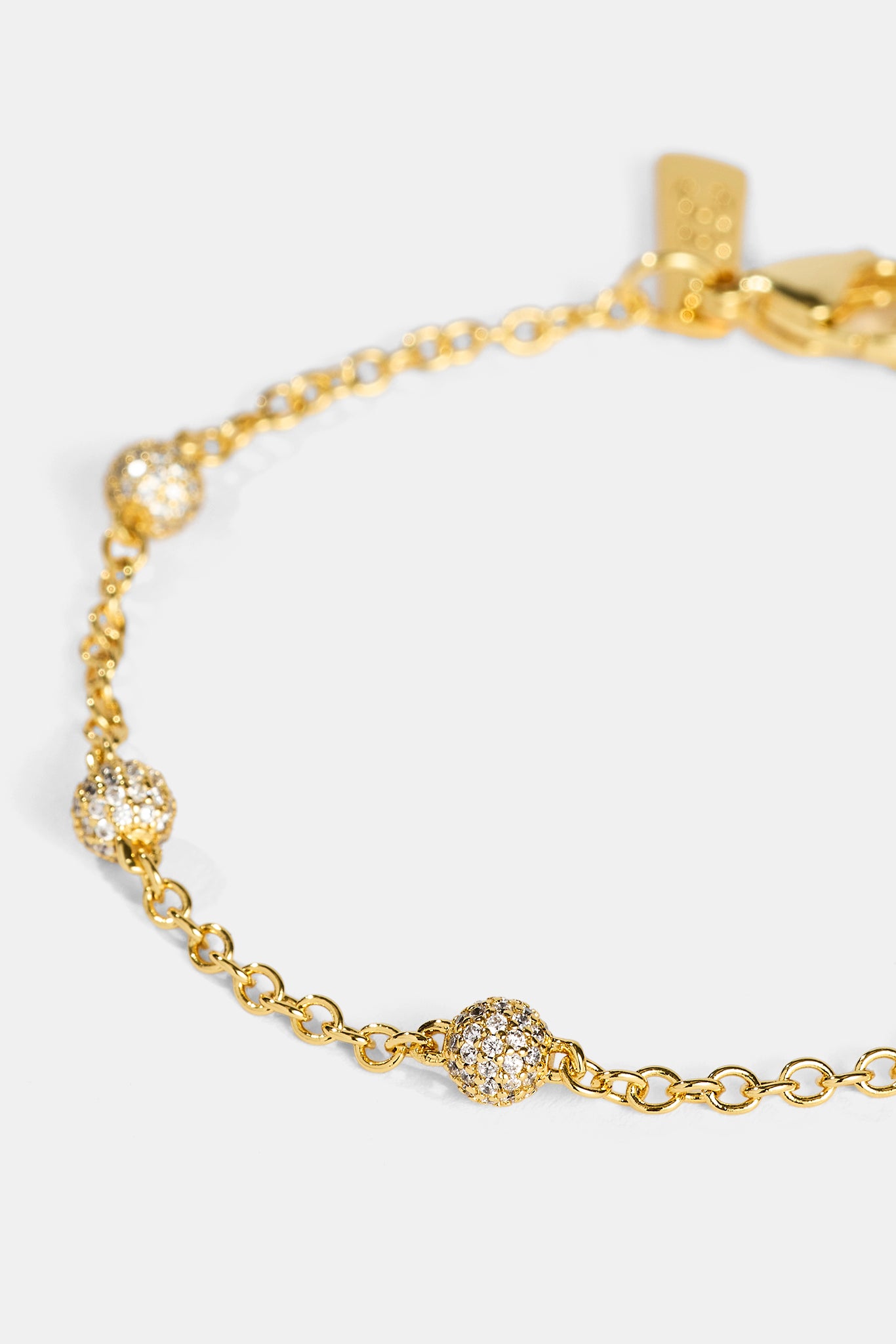 Iced Ball Rolo Bracelet - 4mm - Gold