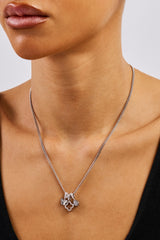 Triple Layer Butterfly Motif Necklace - 10mm - White