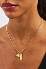 Triple Pendant Iced Necklace - 10mm - Gold