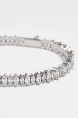 Mens Iced Marquise Mixed Shape Bracelet - 5mm - White
