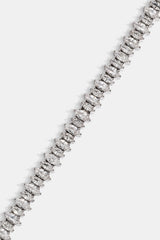 Mens Iced Marquise Mixed Shape Bracelet - 5mm - White