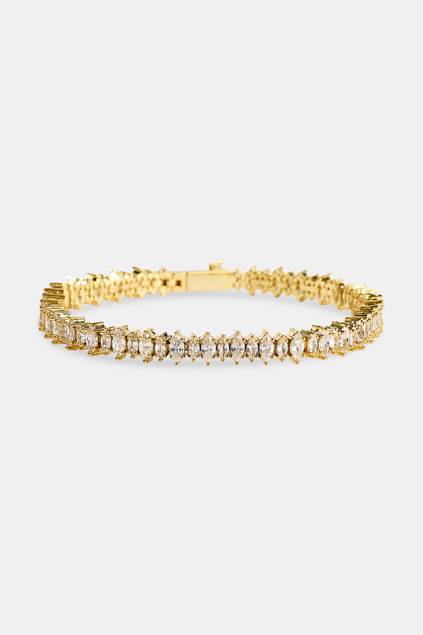 Iced Marquise Mixed Shape Bracelet - 5mm - Gold