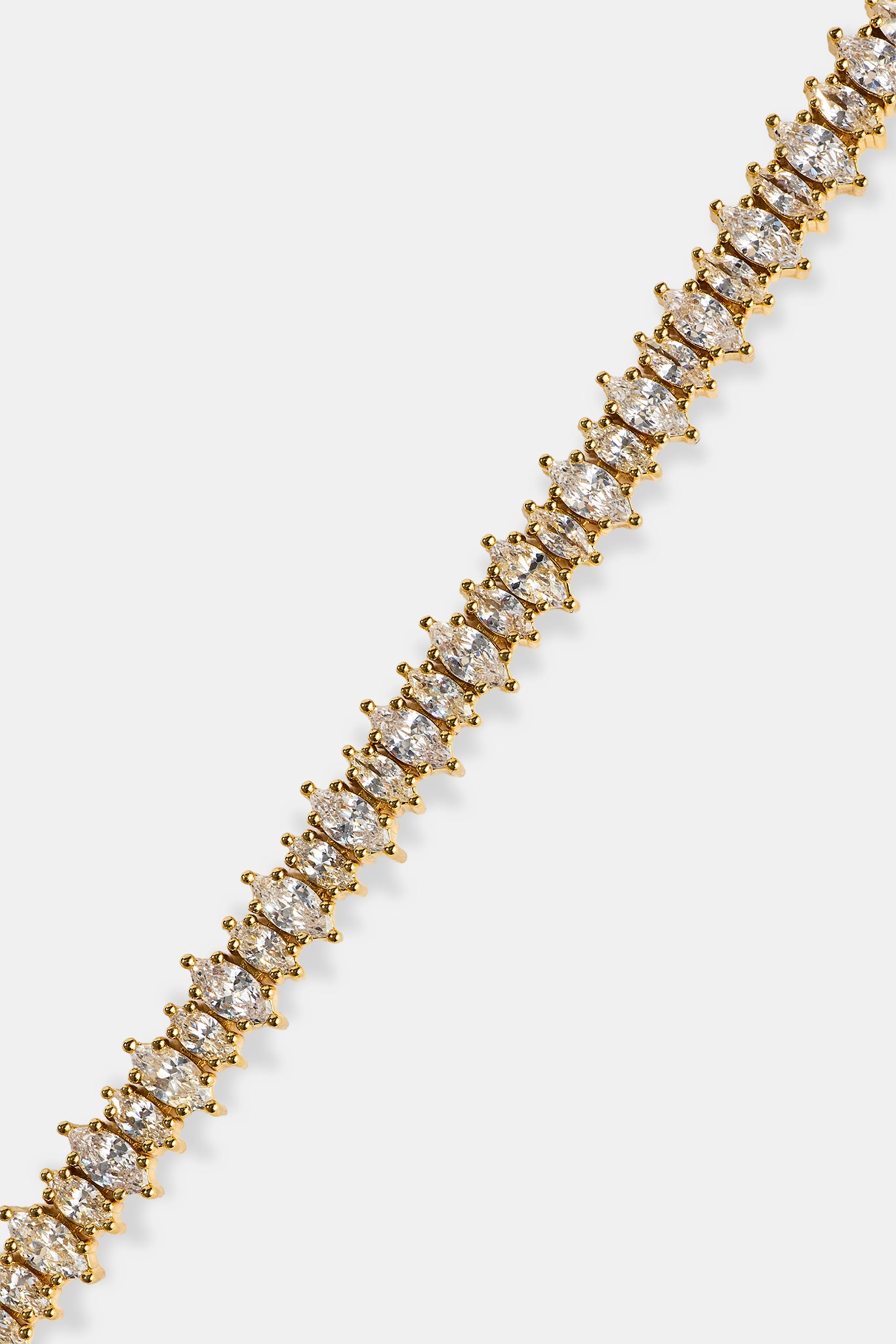 Iced Marquise Mixed Shape Bracelet - 5mm - Gold